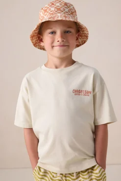 Beige oversized T-shirt met artwork