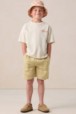 Beige oversized T-shirt met artwork