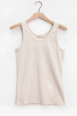 Beige rib singlet