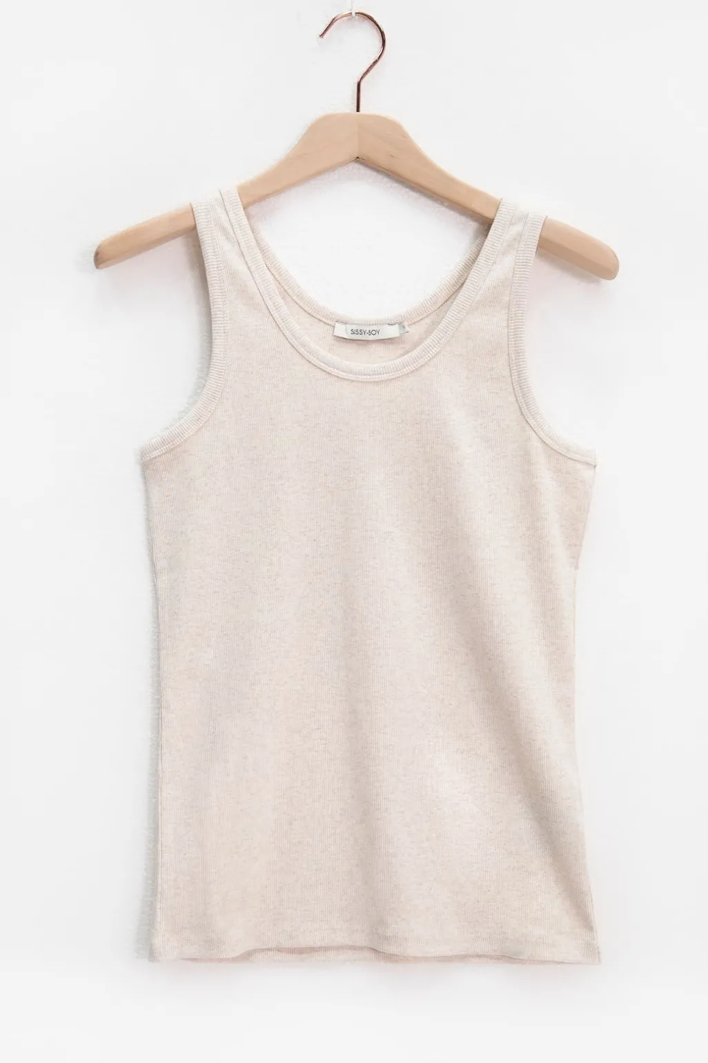 Beige rib singlet