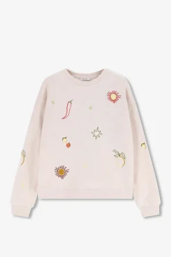 Beige sweater met embroidery