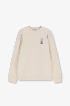 Beige sweater met grafische print