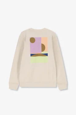 Beige sweater met grafische print