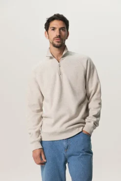 Beige sweater met rits