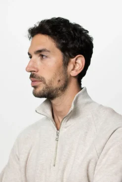 Beige sweater met rits