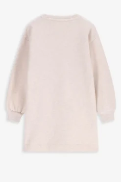 Beige sweatjurk met artwork
