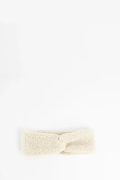 Beige teddy haarband
