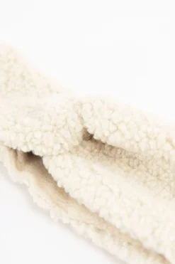 Beige teddy haarband