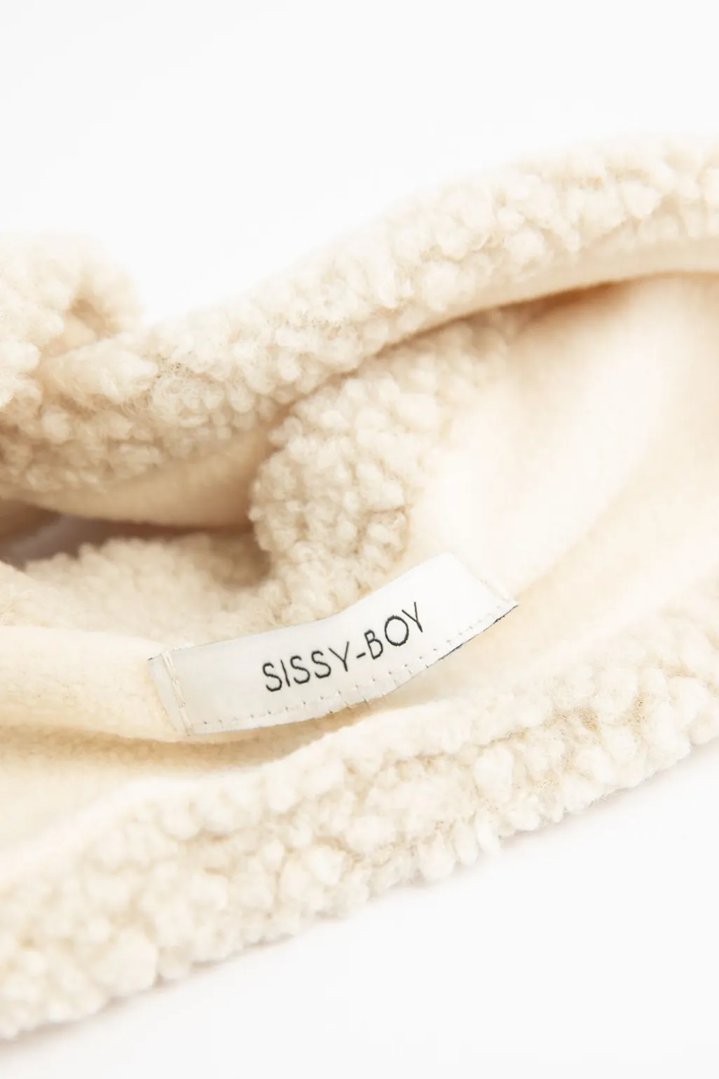 Beige teddy haarband