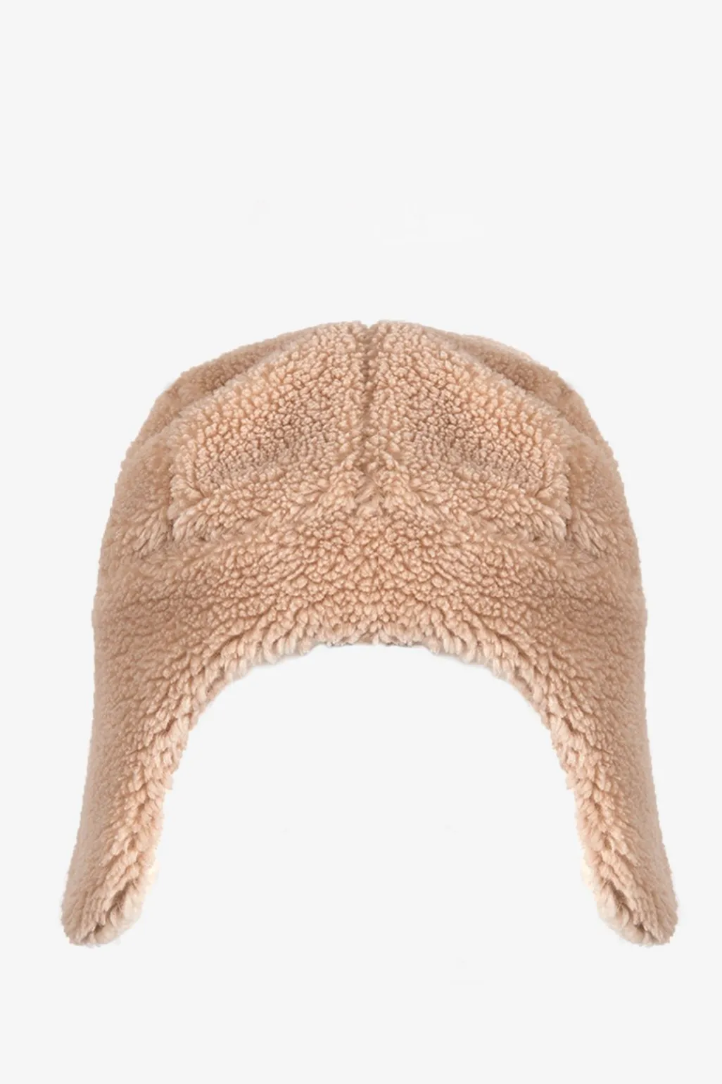 Beige teddy pilotenmuts