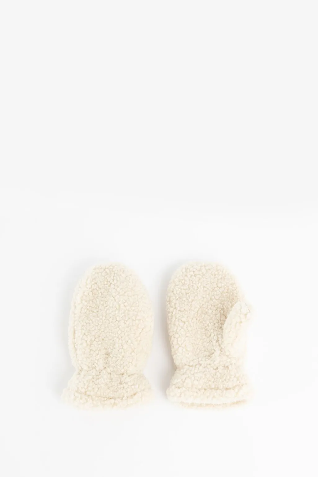 Beige teddy wanten