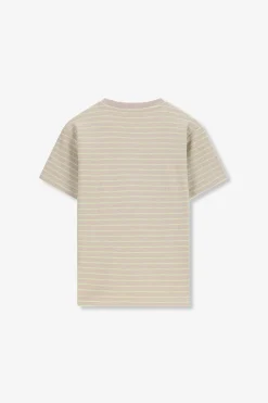 Beige t-shirt met strepen