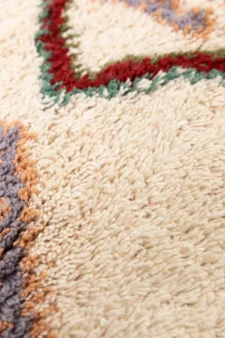 Beige vloerkleed met multicolour patroon