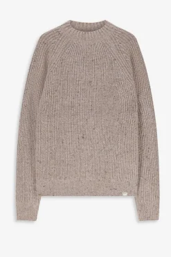 Beige wollen trui met textuur