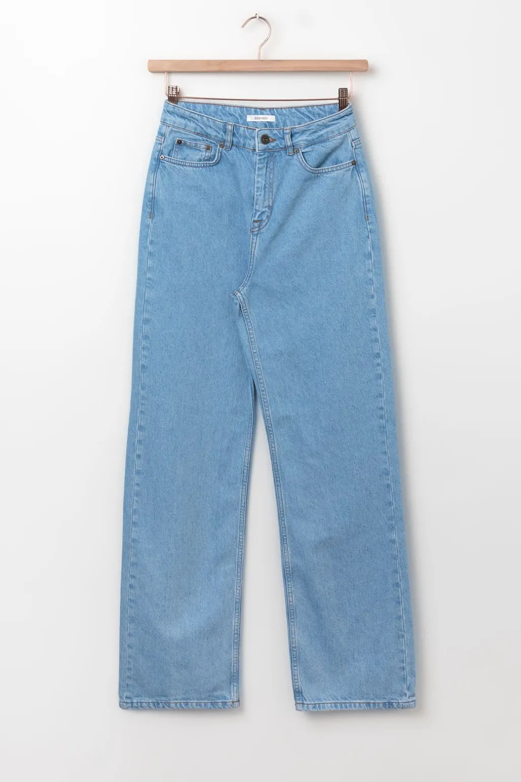 Belize blauwe high waist wide leg jeans