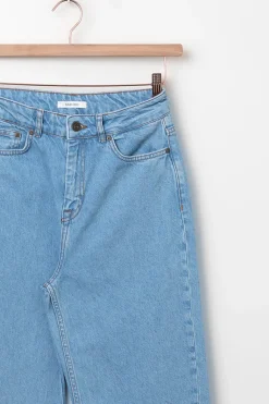 Belize blauwe high waist wide leg jeans
