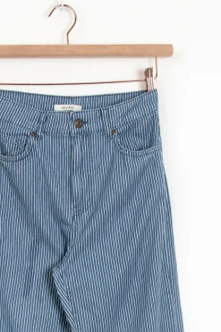 Betim gestreepte high waist wide leg jeans