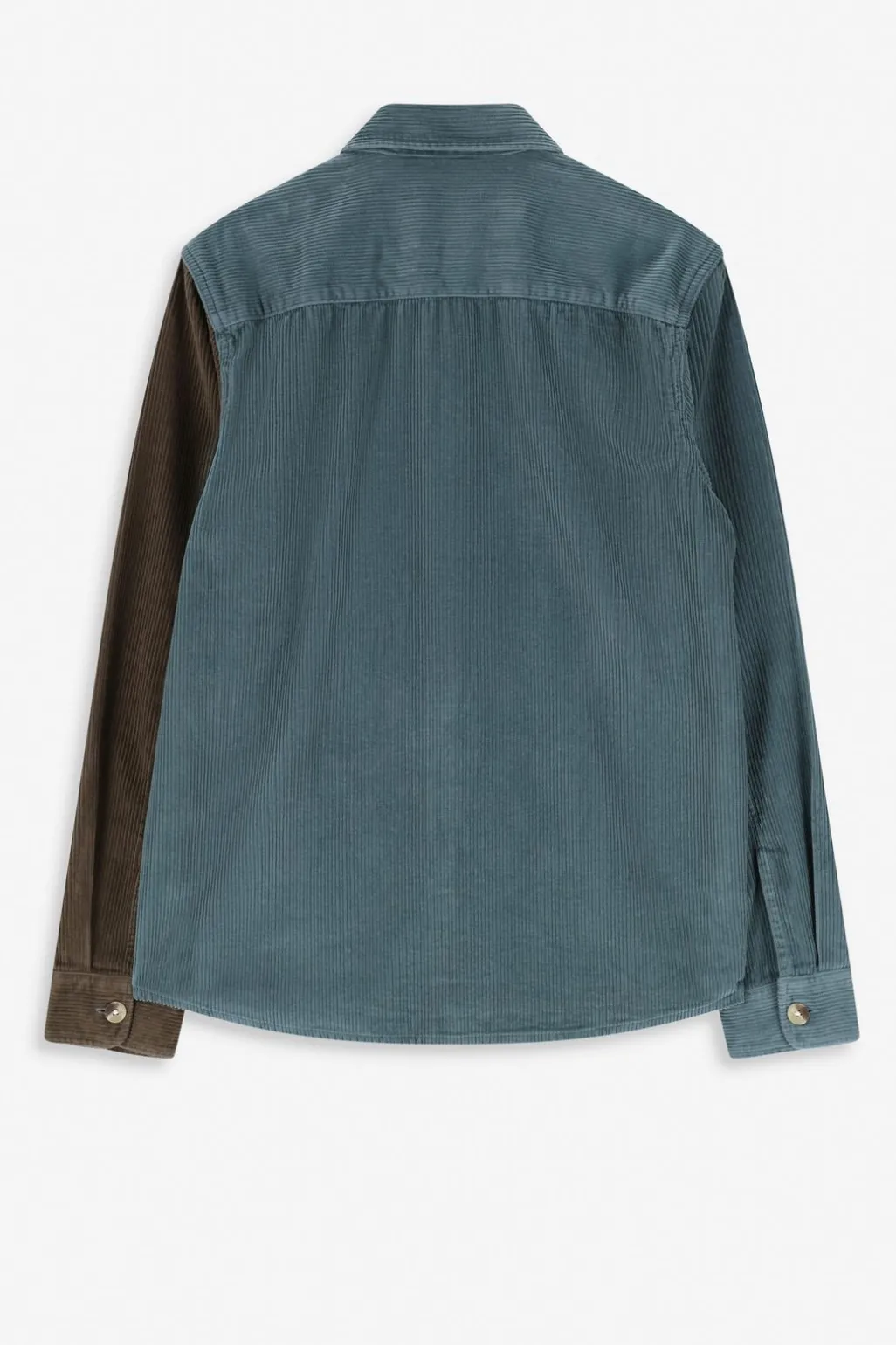 Blauw colourblock overhemd