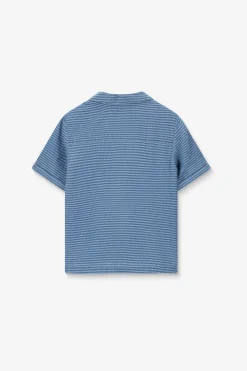 Blauw denim geruit overhemd
