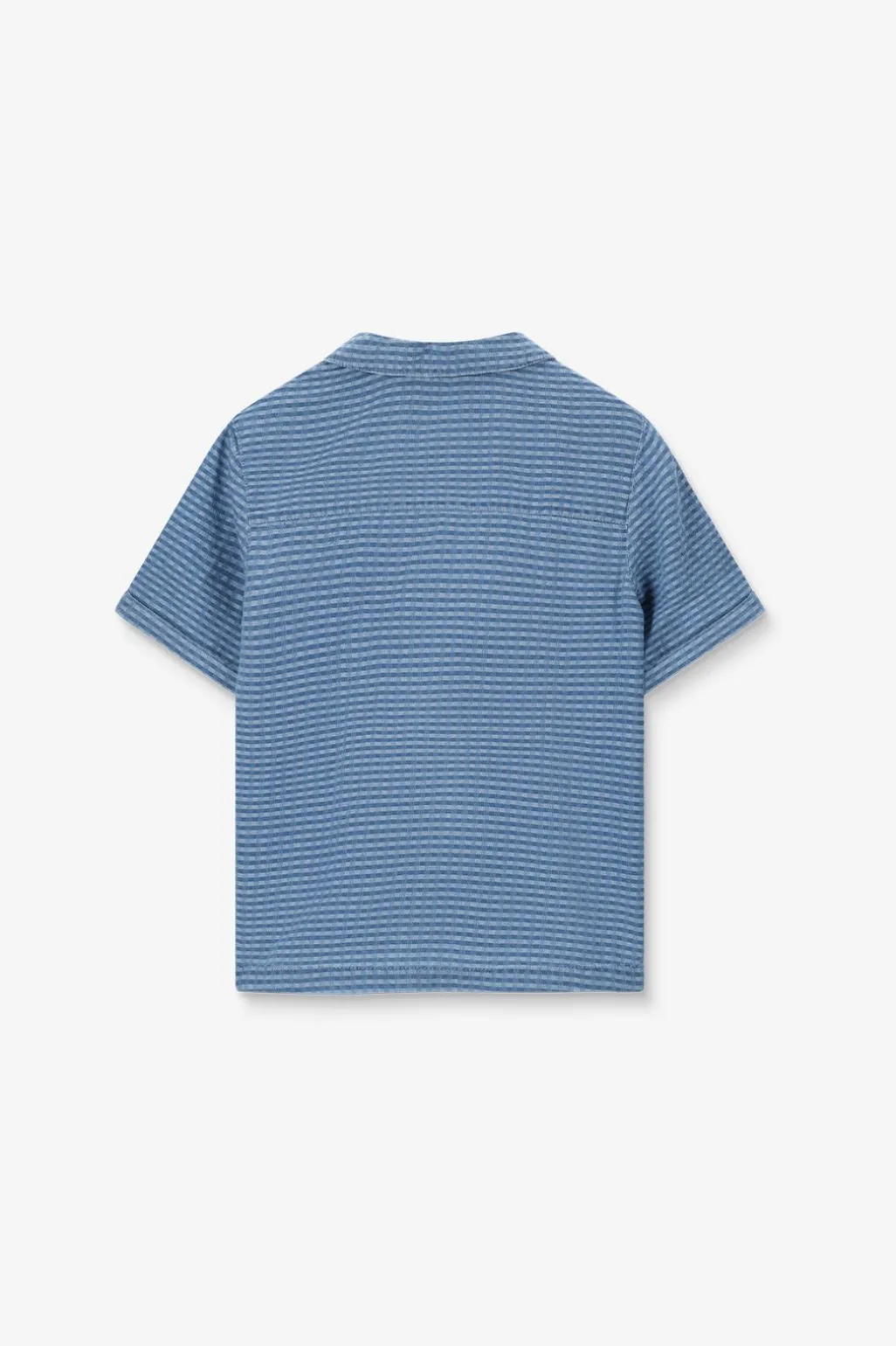 Blauw denim geruit overhemd