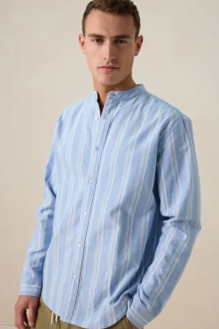 Blauw gestreept overhemd