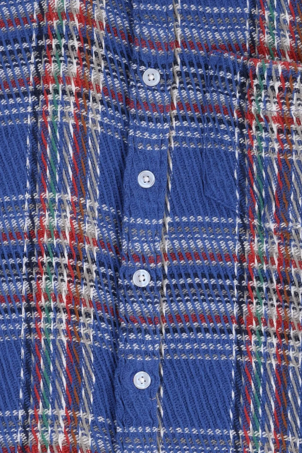 Blauw met rood geruit loose fit overhemd