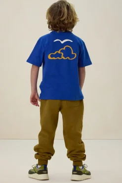 Blauw oversized T-shirt met print