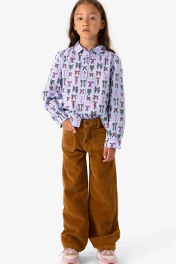 Blauwe blouse met strikkenprint