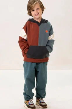 Blauwe colourblock hoodie