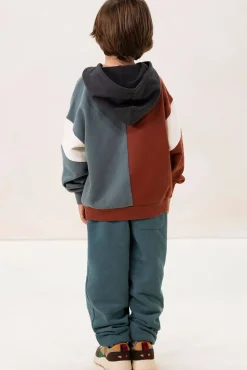 Blauwe colourblock hoodie