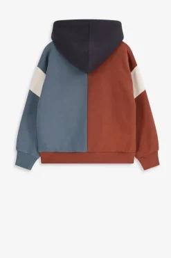 Blauwe colourblock hoodie