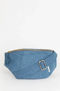 Blauwe denim crossbody tas