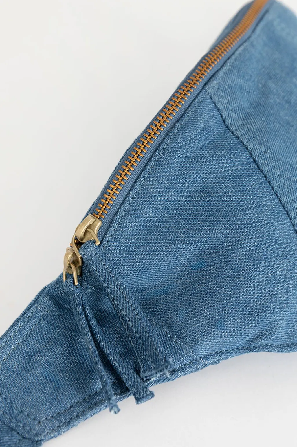 Blauwe denim crossbody tas