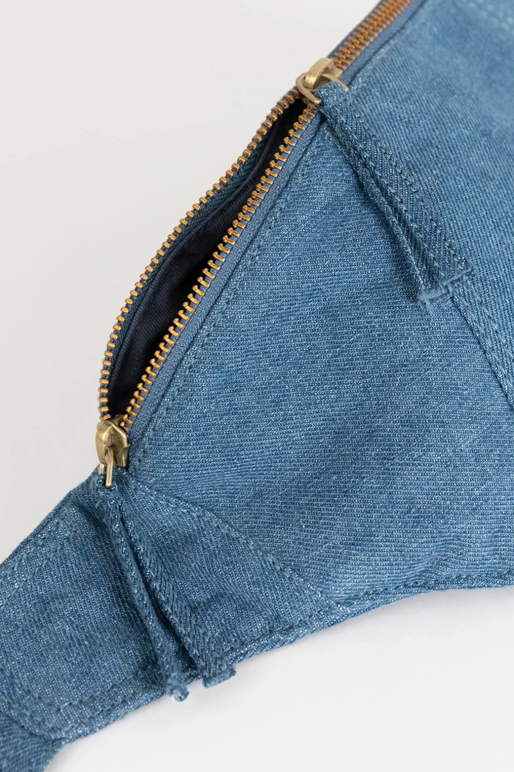 Blauwe denim crossbody tas