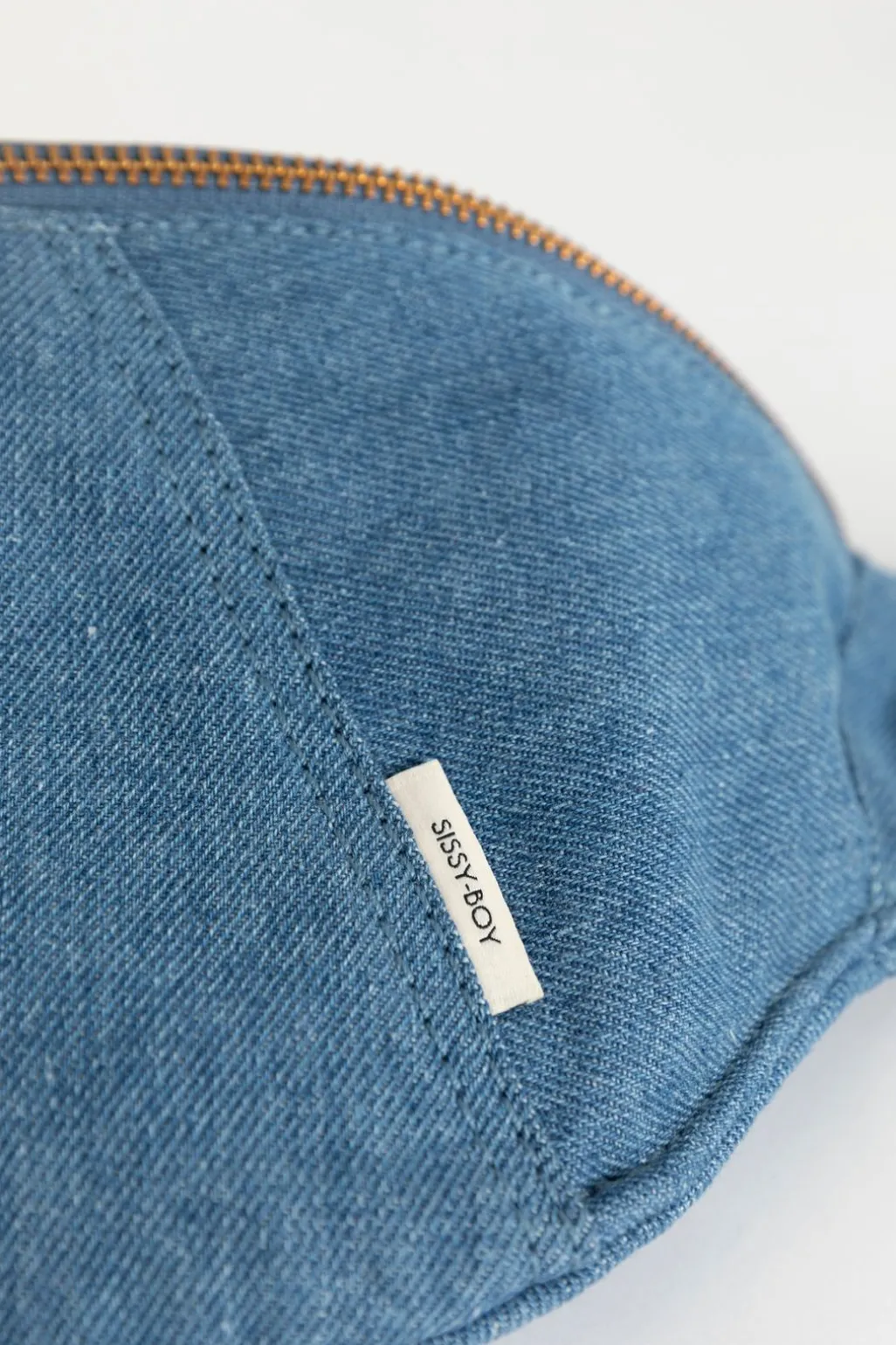 Blauwe denim crossbody tas