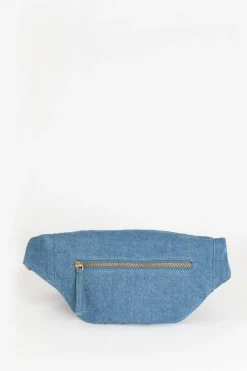 Blauwe denim crossbody tas