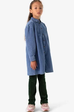 Blauwe denim jurk met kraag