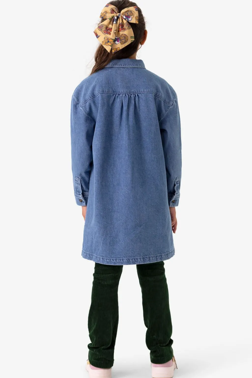 Blauwe denim jurk met kraag