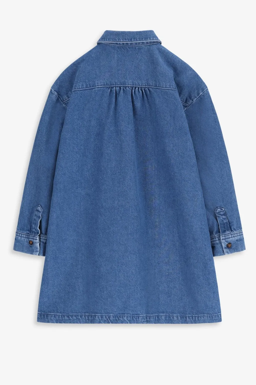 Blauwe denim jurk met kraag