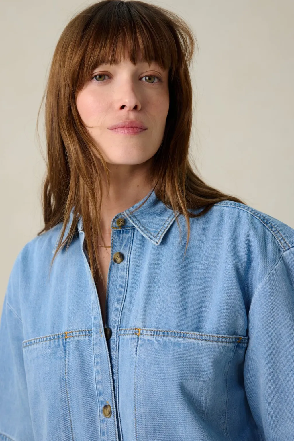 Blauwe denim midi jurk