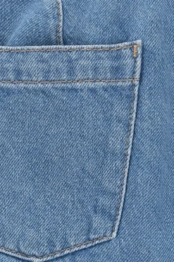 Blauwe denim pull on broek