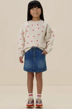 Blauwe denim rok