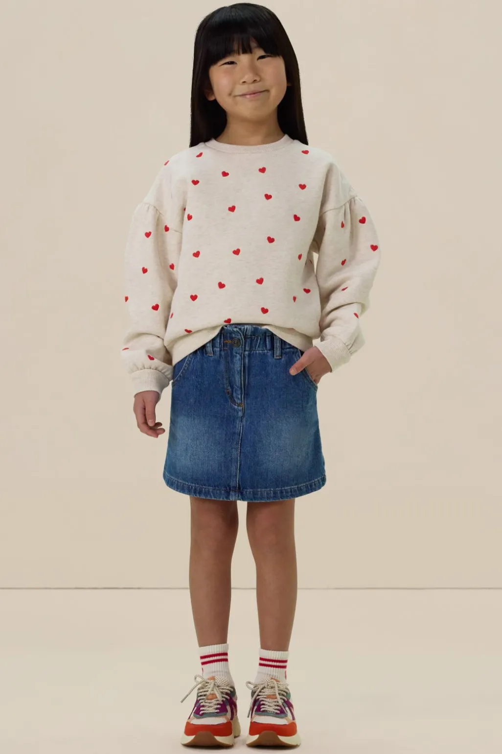Blauwe denim rok