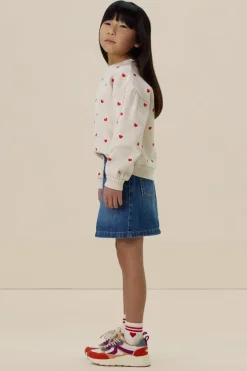 Blauwe denim rok