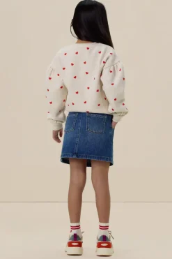 Blauwe denim rok