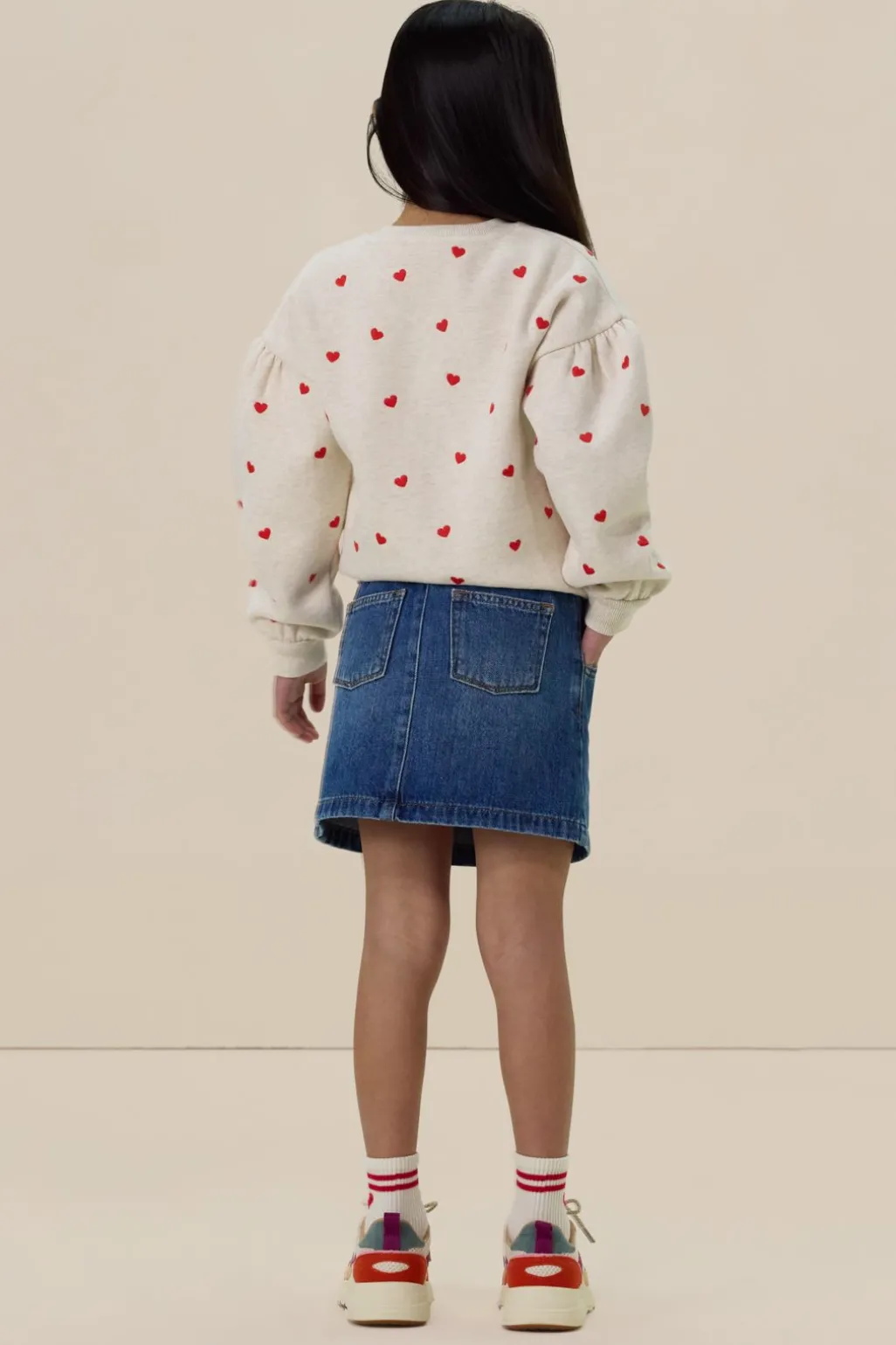 Blauwe denim rok