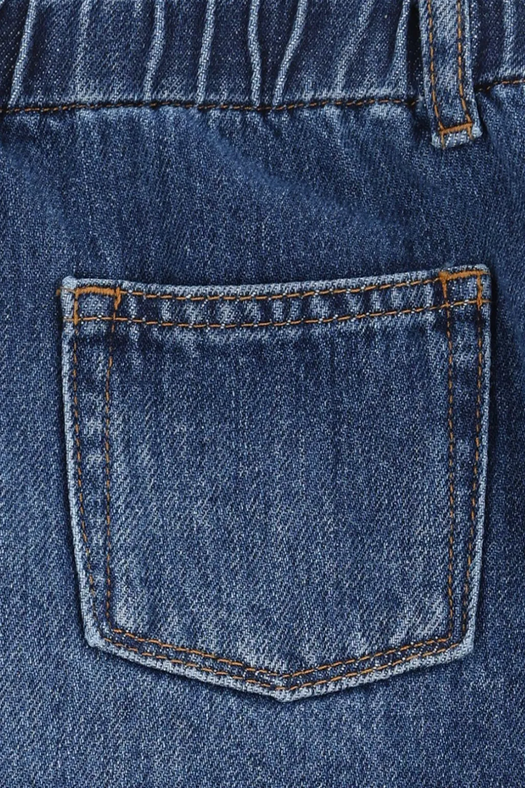 Blauwe denim rok