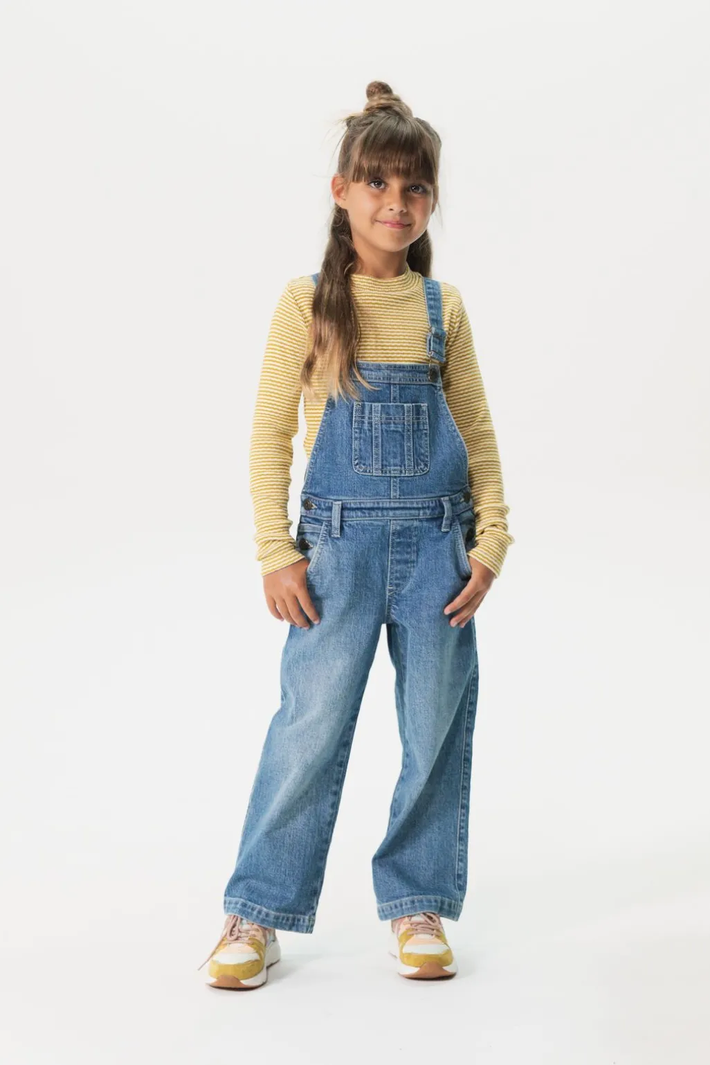 Blauwe denim tuinbroek