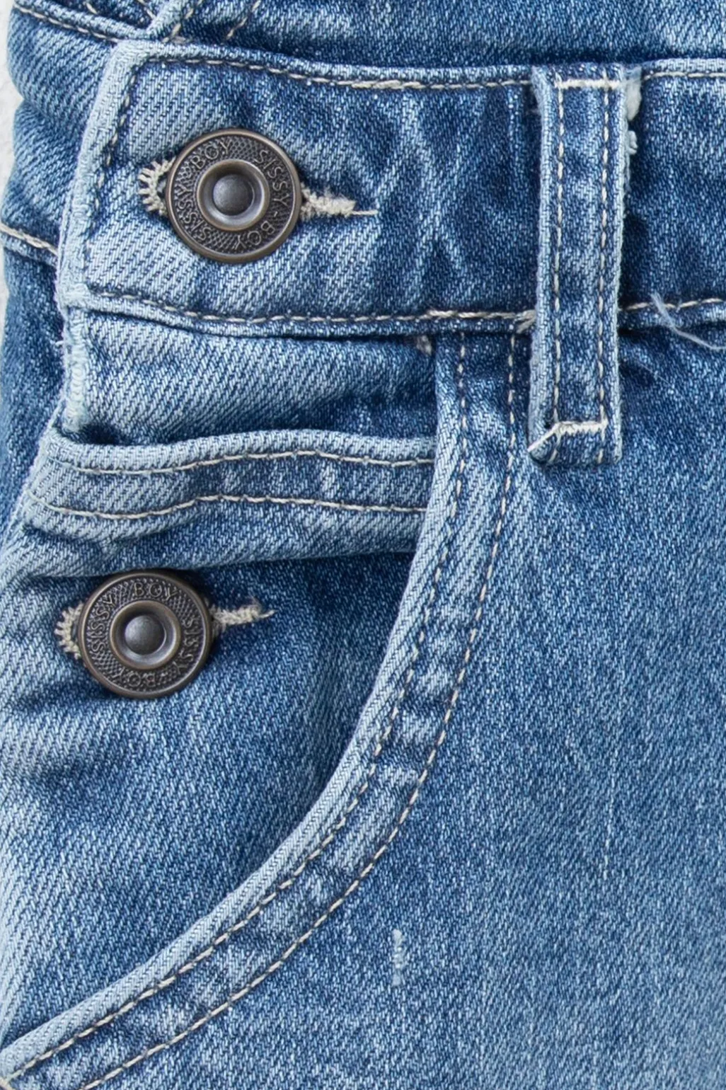 Blauwe denim tuinbroek