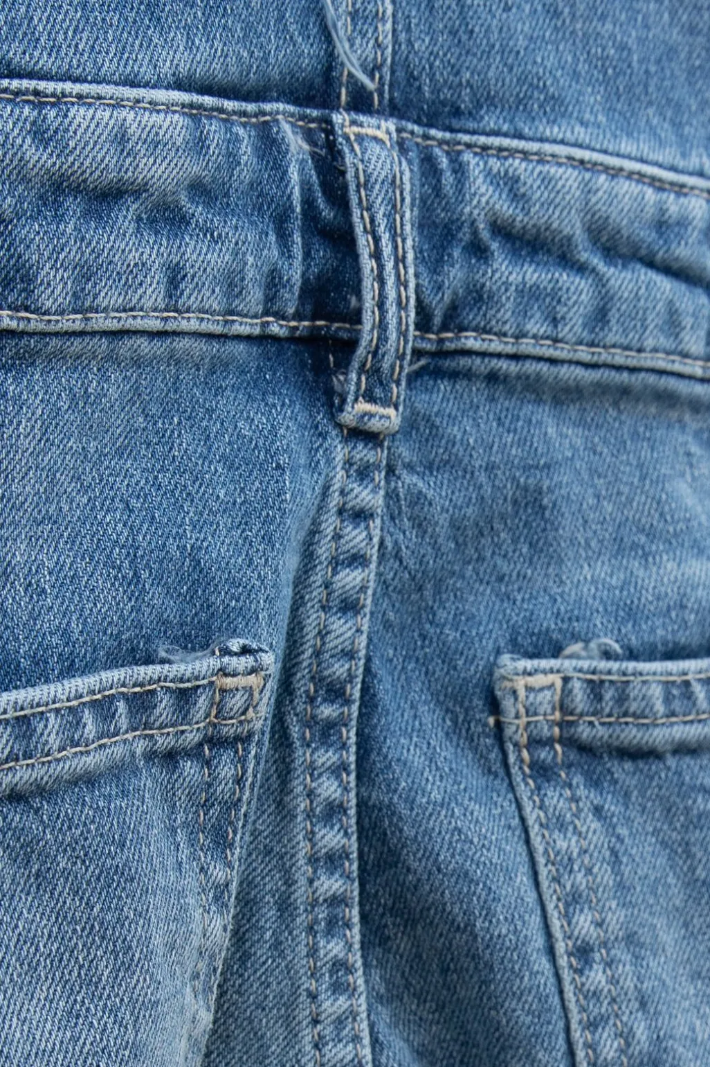 Blauwe denim tuinbroek